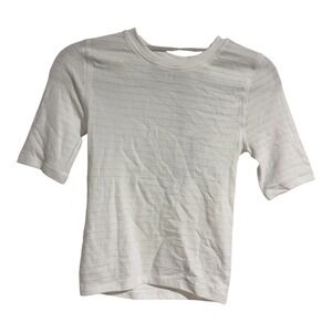 Calia Focus Seamless Crop Tee Pure White Short Sleeve WAX15125 Womens Size S
